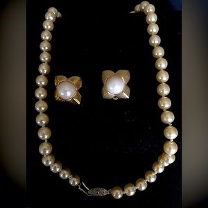 Beautiful Pearl necklace and earrings